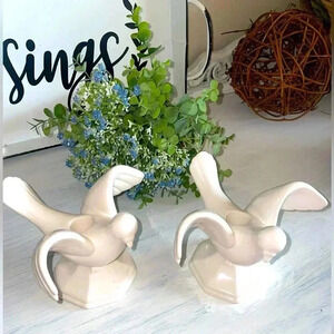 Bird taper candle holder.  Beautiful white ceramic